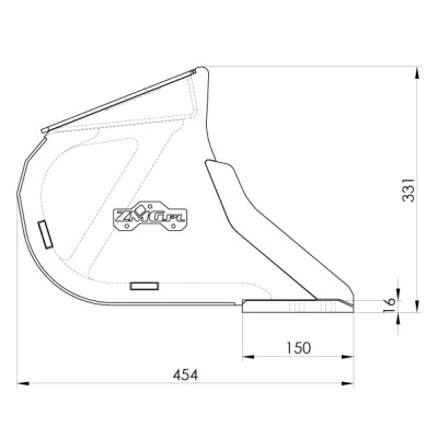 Skeleton bucket 700mm without adapter class 0-2t