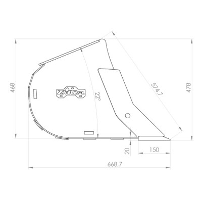 Digging bucket 900mm MS03 class 3-4t