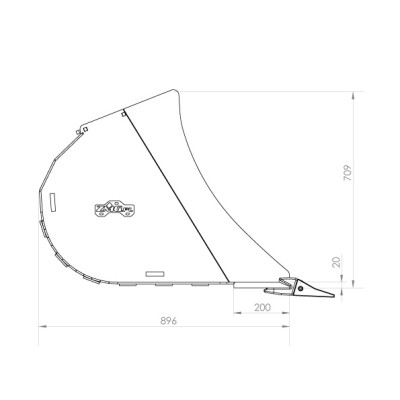 Digging bucket 800mm without adapter class 8-11t