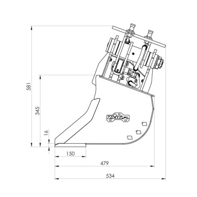 Hydraulisch Grabenräumlöffel 1200mm MS03 klasse 2-4t
