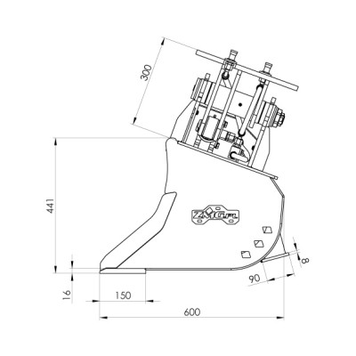 Hydraulisch Grabenräumlöffel 1400mm MS08 klasse 6-10t