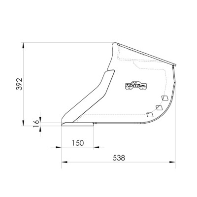 Łyżka skarpowa 1500mm S40 klasa 4-6t